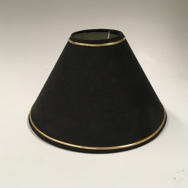 LAMPSHADE, Cone (Small) - Black w Gold Rim